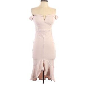 Guess Bodycon Cocktail Dress Women Small Light Pink Stretch Built-In Bra Wedding